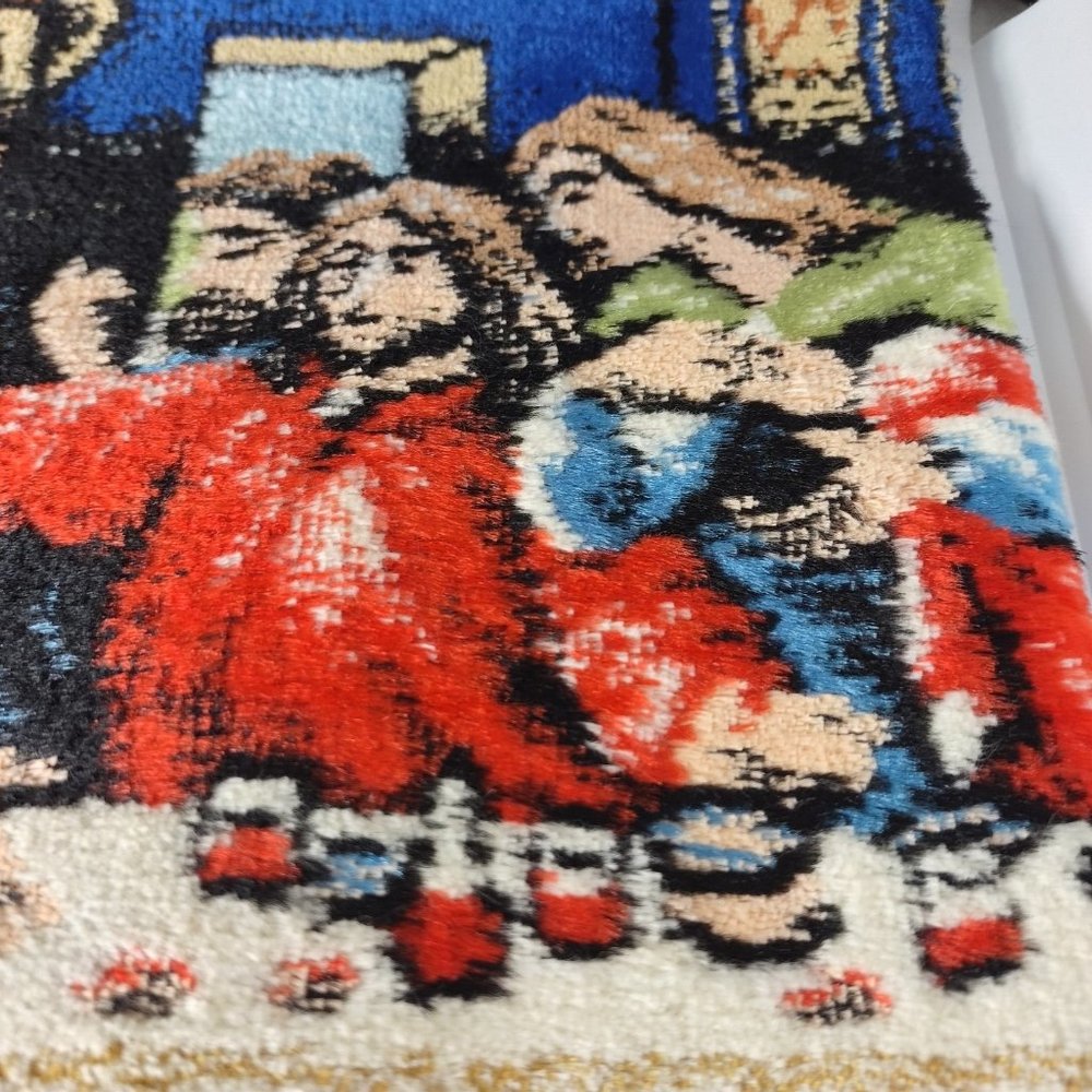 VTG 32x19 Runner Tapestry Italian Rayon Waste Cotton RT CO NY Last Supper 13379 - Picture 3 of 7